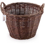 Panier de ferme en osier fonc� pour la r�colte des fruits, l�gumes, pommes de terre, pot de fleurs, ballon ...