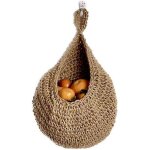 Panier � fruits mural, sac � l�gumes, panier � fleurs tress� en corde de chanvre, marron, orchid�e fruit�e ...