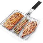 Panier grille pour barbecue, panier � r�tir � poisson, portable, pliable avec poign�e, accessoires de ...
