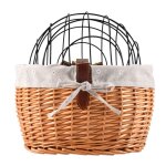 Panier de guidon avant de vélo pour chat et chien, siège pour animaux de compagnie, en osier tissé à ... Panier de guidon avant de vélo pour chat et chien, siège pour animaux de compagnie, en osier tissé à ...