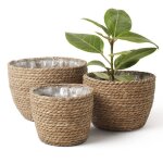 Panier de jardini�re d'int�rieur en jonc de mer, cache - pots de fleurs, contenants pour plantes, naturel ...