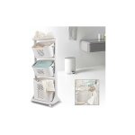 Panier  linge 3 compartiments, panier  linge multi - niveaux en plastique, trieur de linge panier  ...