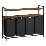 Panier  linge, corbeille  linge sale, rangement 4 compartiments, 4 sacs amovibles en tissu oxford, ...