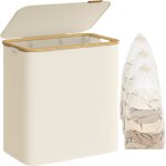 Panier  linge avec couvercle, 3 compartiments, 150 l, doublure en maille amovible, tissu oxford, poignes ...