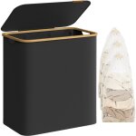 Panier  linge avec couvercle  3 compartiments, 150l, sac amovible, tissu oxford, poignes en bambou, ...