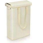 Panier  linge fin avec couvercle (beige) - 45 l - grand panier  linge fin respirant et pliable - grand ...