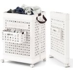 Panier � linge pliable et mobile 75 l, bac de rangement en plastique avec panier � sous - v�tements et ...