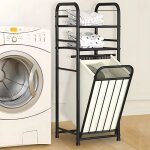 Panier � linge �tag�re salle de bain 98, 5 x 37 x 35 cm ? r�sistant � l'humidit� ? design moderne pour ...