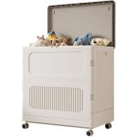 Panier � linge roulant avec couvercle, paniers � linge pliables en plastique avec roulettes et couvercle, ...