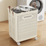 Panier � linge avec roulettes, grand chariot � linge pliable avec roulettes, panier � linge � glissement ...
