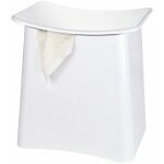 Panier  linge avec sige, blanc, 2en1, wenko