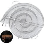 Panier en maille fume en acier inoxydable, bote  fume barbecue extrieur fum plat, rond