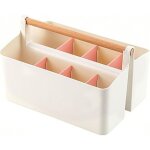 Panier  marqueurs, porte - marqueurs portable avec poigne, stylo, crayon, cahier, lunettes, agrafeuse, ...