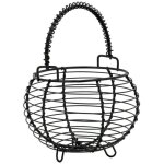 Panier  oeufs en mtal noir avec anse mobile