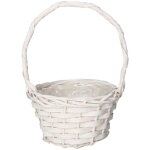Panier en osier blanc paniers panier pour fleurs striées Panier en osier blanc paniers panier pour fleurs striées