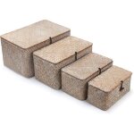 Panier en osier avec couvercle, panier de rangement en jonc de mer, bo�te d�coratif tiss� pour l'organisation ...