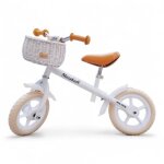 Panier en osier pour draisienne, blanc, avec sangles dumpy mini.
