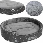 Panier ovale pour chien welsti fourrure grise xxl 100x80 wigofil