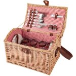 Panier de pique - nique en osier for 4 personnes, ensembles de paniers en saule avec compartiment isolé, ... Panier de pique - nique en osier for 4 personnes, ensembles de paniers en saule avec compartiment isolé, ...