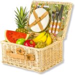 Panier pique - nique en osier avec sac isotherme et couverts pour 2 personnes, un cadeau pratique