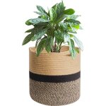 Panier � plantes d'int�rieur, pot de fleurs tiss�, cache pot � plantes en corde de coton, d�coration ...