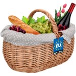 Panier  provisions en osier kotarbau pique - nique champignon pques ovale avec doublure et bordure ...