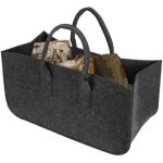 Panier � provisions pliable en feutre, grand sac en feutre avec poign�es, pour journal de bois de chauffage, ...