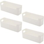 Panier rangement, 4 pi�ces bac rangement plastique, paniers et bo�tes de rangement � port u pour cosm�tiques, ...