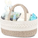 Panier rangement b�b�, rangement lange bebe avec compartiments et poign�es, couches bebe portable, panier ...