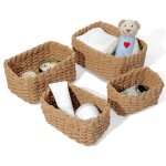 Panier de rangement en coton tiss� - - marron - petit, moyen, grand, xl