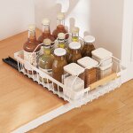 Panier de rangement coulissant, tiroir organisateur, porte - �pices, panier coulissant sous evier, etag�re ...