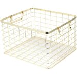 Panier de rangement en fil m�tallique dor�, panier � linge en acier inoxydable avec poign�e, adapt� pour ...