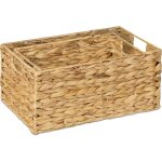 Panier de rangement, un grand, rangement rectangulaires en jacinthe d'eau naturelle, (naturel)