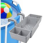 Panier de rangement pour piscine, panier de rangement suspendu avec 2 porte - gobelets, en plastique ...