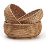 Panier de rangement rond en rotin, corbeille de fruits en osier, organisateur tressé naturel pour cuisine ... Panier de rangement rond en rotin, corbeille de fruits en osier, organisateur tressé naturel pour cuisine ...