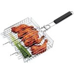 Panier  rtir en acier inoxydable, 64, 5 x 31 x 5, 5 cm, griller panier pour saucisse lgumes poulet ...