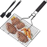 Panier  rtir  poisson, panier de barbecue en acier inoxydable, pliable, portable, accessoires inoxydables ...