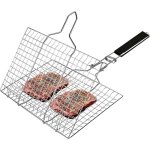 Panier � r�tir � poisson panier de barbecue en acier inoxydable avec pour poisson, steak, l�gumes, crevettes ...