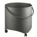 Panier � roulettes avec anse pour b�ches durven anthracite edilinox