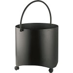 Panier � roulettes avec anse pour b�ches durven noir edilinox