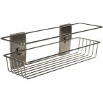 Panier de salle de bain en satin nickel 32, 5x9, 5x10 cm avec 4 bandes adh�sives command