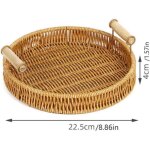 Panier de service rond et rectangulaire fait main en rotin anti - rotin - support rond tress� pour pain, ...