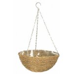 Panier suspendu - garden id rustique - 35 cm - coque en plastique (int�rieur / ext�rieur) - style osier ...