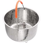 Panier � vapeur autocuiseur en acier inoxydable avec poign�e silicone robuste