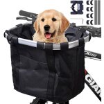 Panier de v�lo, amovible v�lo guidon panier, cycle avant toile panier transporteur sac pet carrier en ...