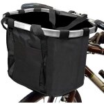 Aiperq - panier de vlo support pour chien pliable amovible, avec panier de guidon de vlo rglable libration ...