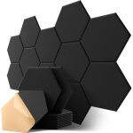 Panneaux acoustiques hexagone autocollante, lot de 12, panneau acoustique haute densit� pour mural, porte, ...