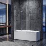 Sonni - panneau de baignoire 2 lments verre paroi pliante pivotante pare - baignoire 120cm