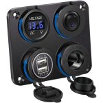 Panneau de chargeur de voiture avec double port usb 5 v / 4, 2 a, fente allume - cigare dc 12 v, bouton ...