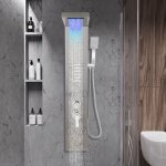 Panneau colonne de douche hydromassante avec robinetterie, faire fonctionner 5 douches � la fois acier ...